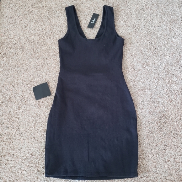 Lulus Black Ribbed Mini Dress - Picture 4 of 7
